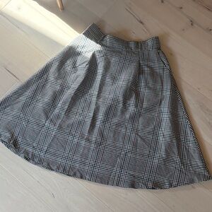 Modcloth Monochrome Checkered Midi Skirt